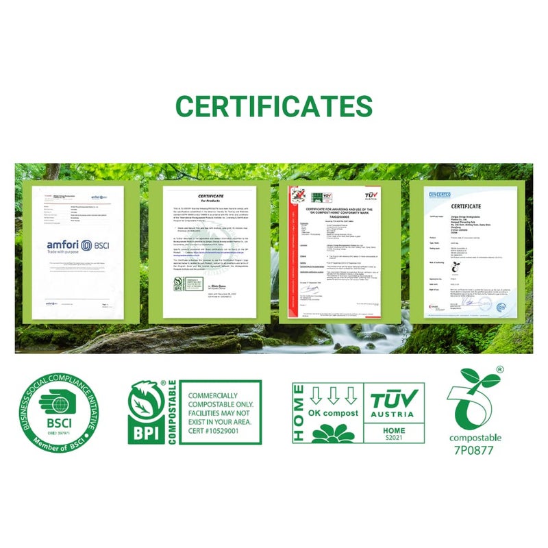 أكياس قمامة OrangeBio سعة 3 جالون قابلة للتحلل، عدد 100، درجة الغذاء، نباتية، قابلة للتحلل البيولوجي، مقاومة للتسرب، مقاومة للتمزق، آمنة للاستخدام في غسالة الأطباق - Image 5